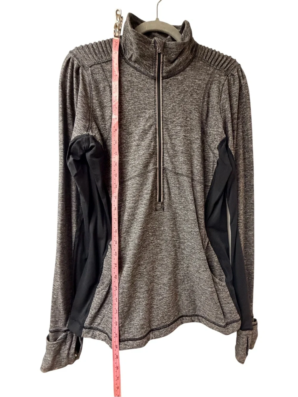 Lululemon Reflective 1/4 Zip Active Top w/ Thumbholes, Pockets, Covered Zip